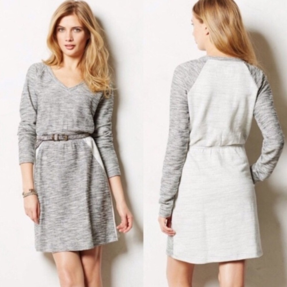 Anthropologie grey sweater dress